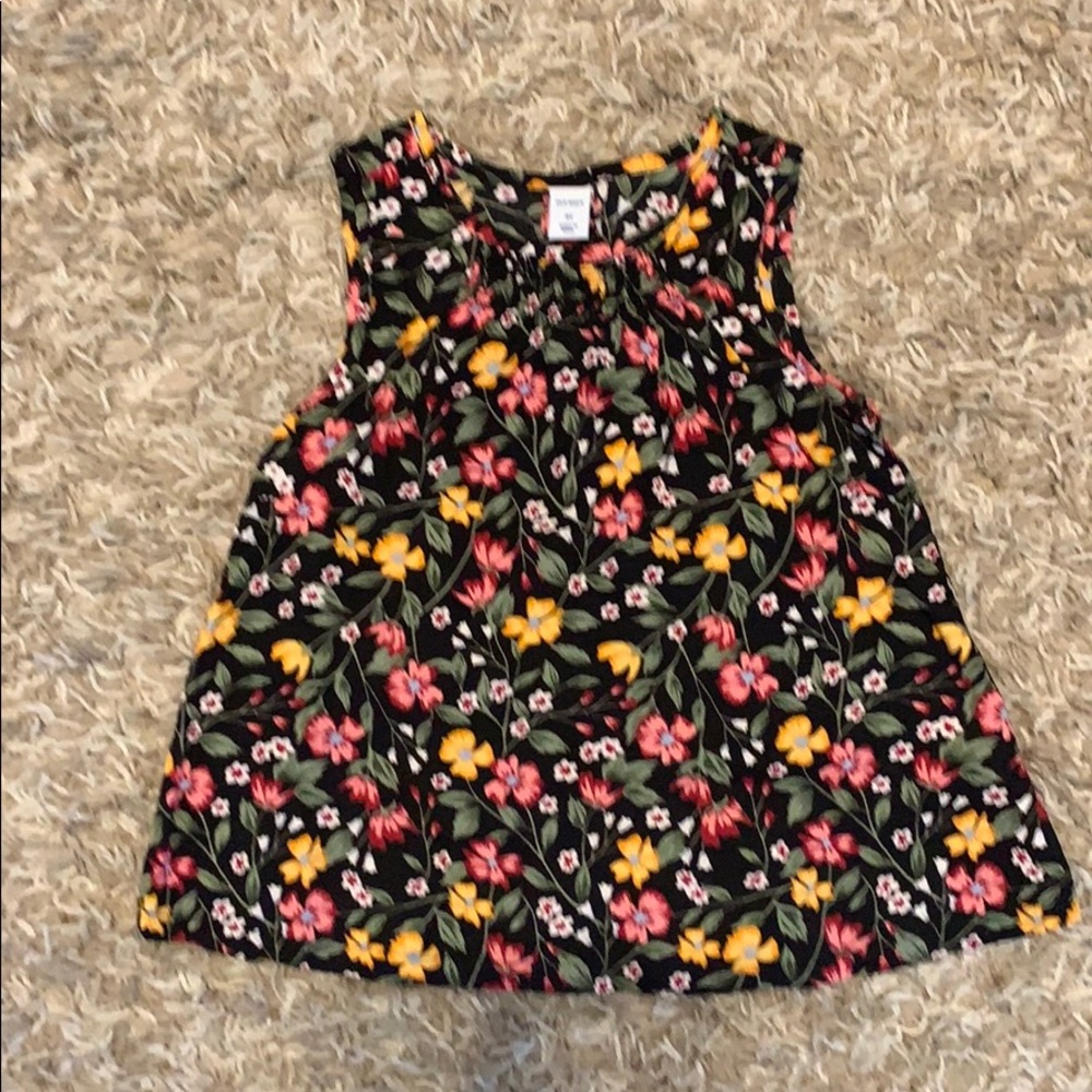 Black floral tank
